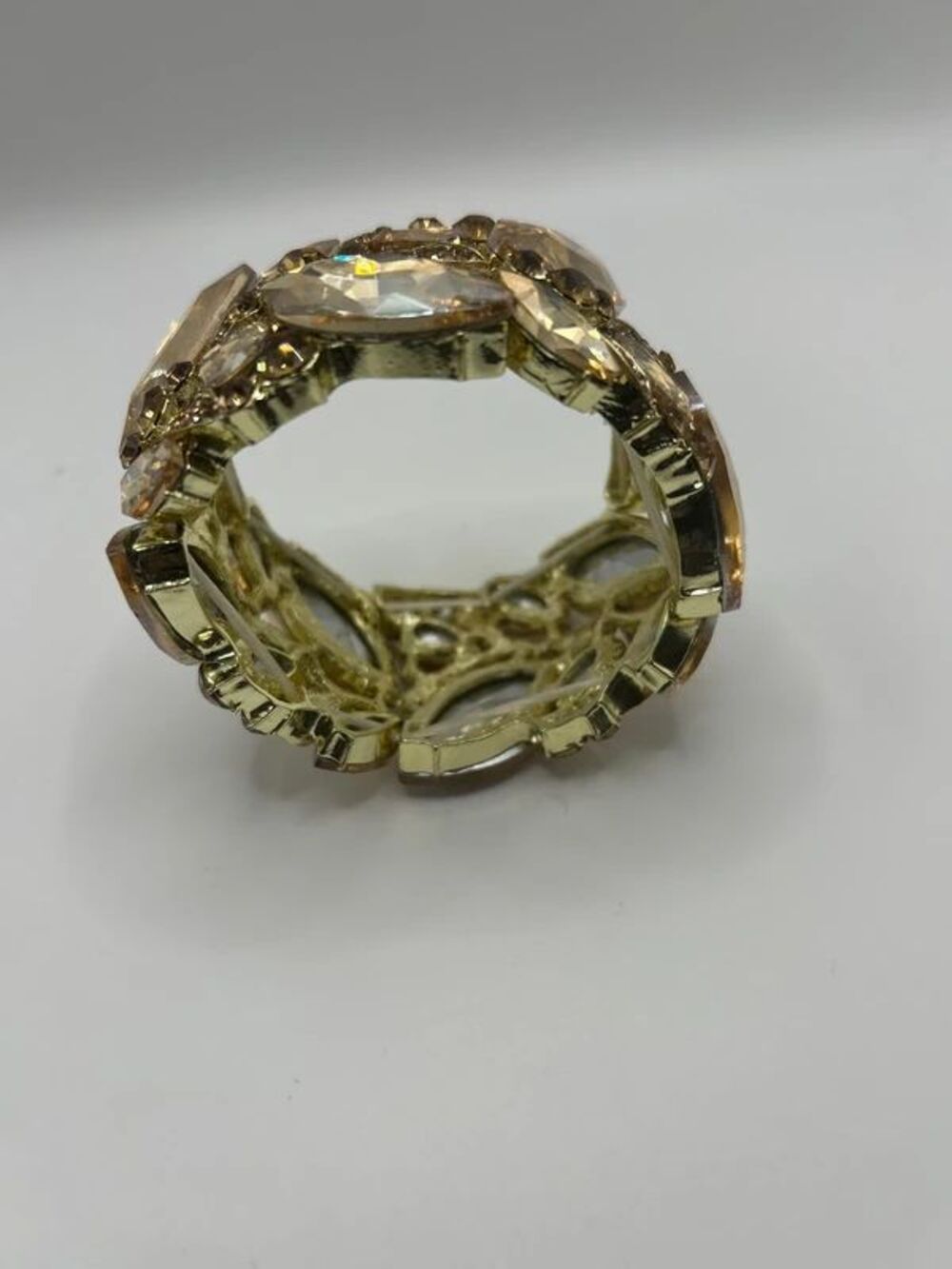 Topaz Rhinestone, stretch bracelet - Picture 2 of 4